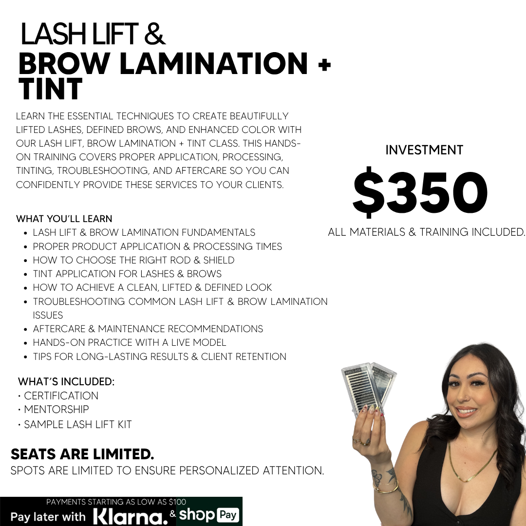 Lash Lift & Brow Lamination + Tint Class
