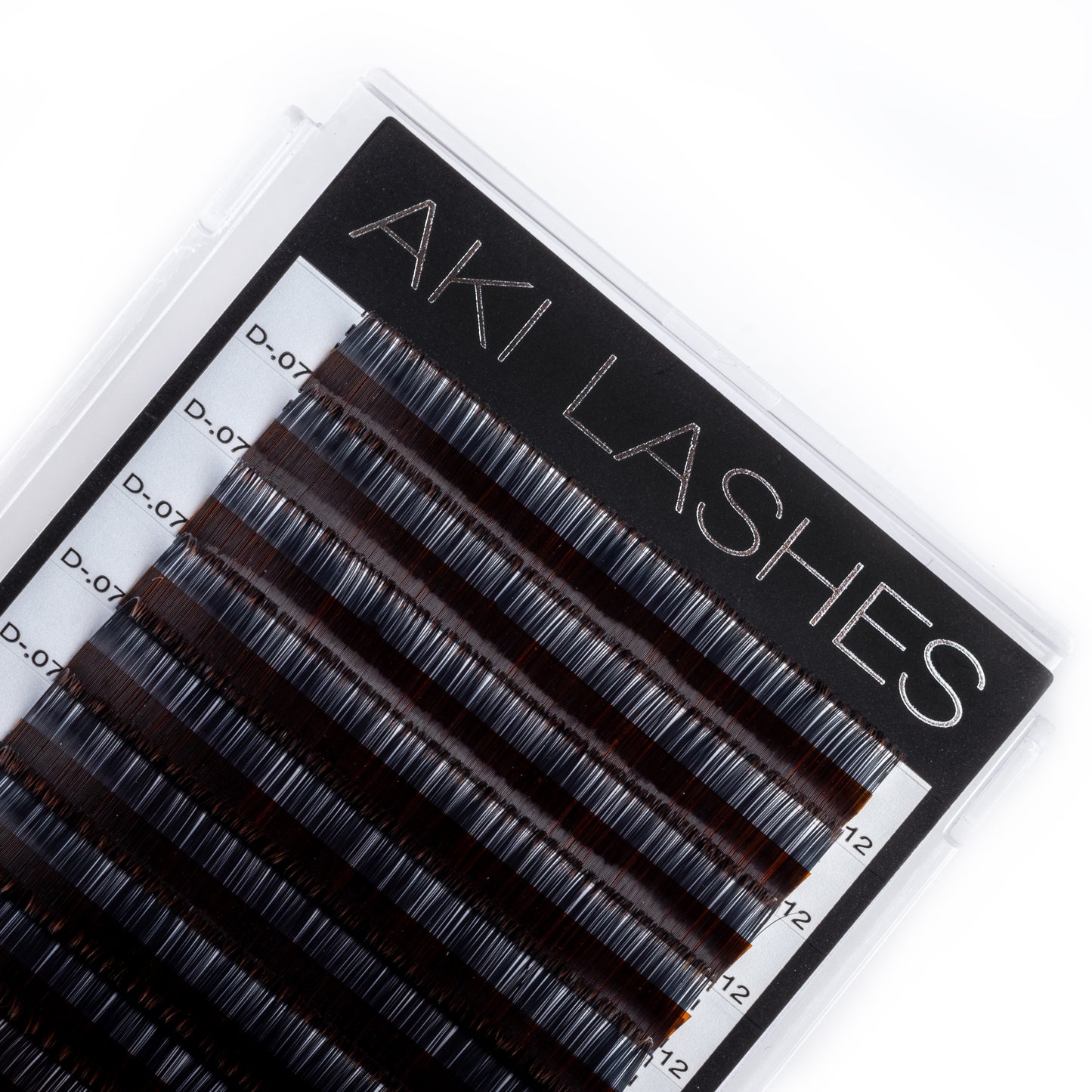 Two Toned Brown Colored Lashes - Volume 0.07 Diameter Mixed - Aki Lashes