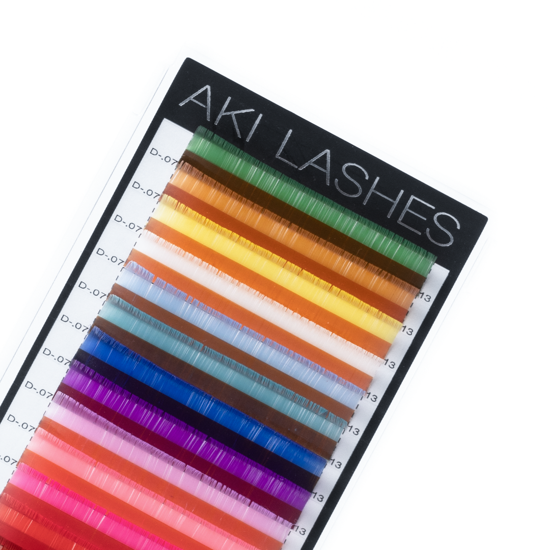 Rainbow Colored Lashes .07 Volume Single Length