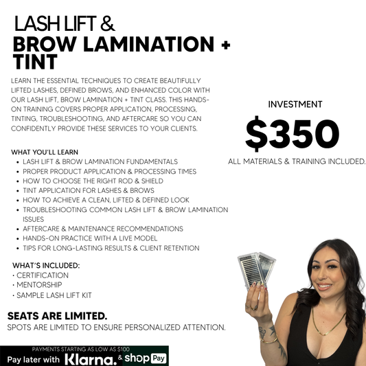 Lash Lift & Brow Lamination + Tint Class