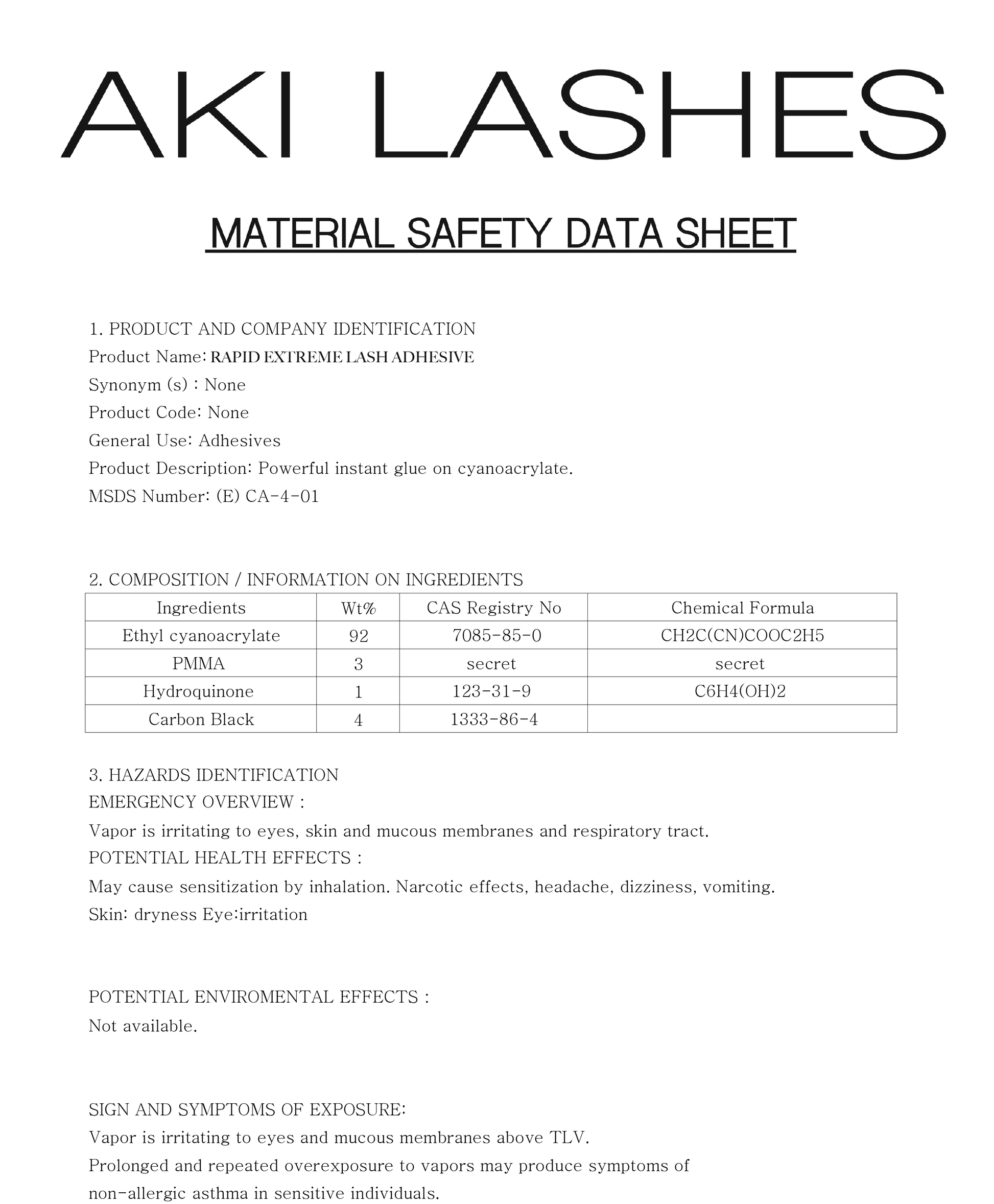 Rapid Extreme Lash Adhesive 5ml - Aki Lashes
