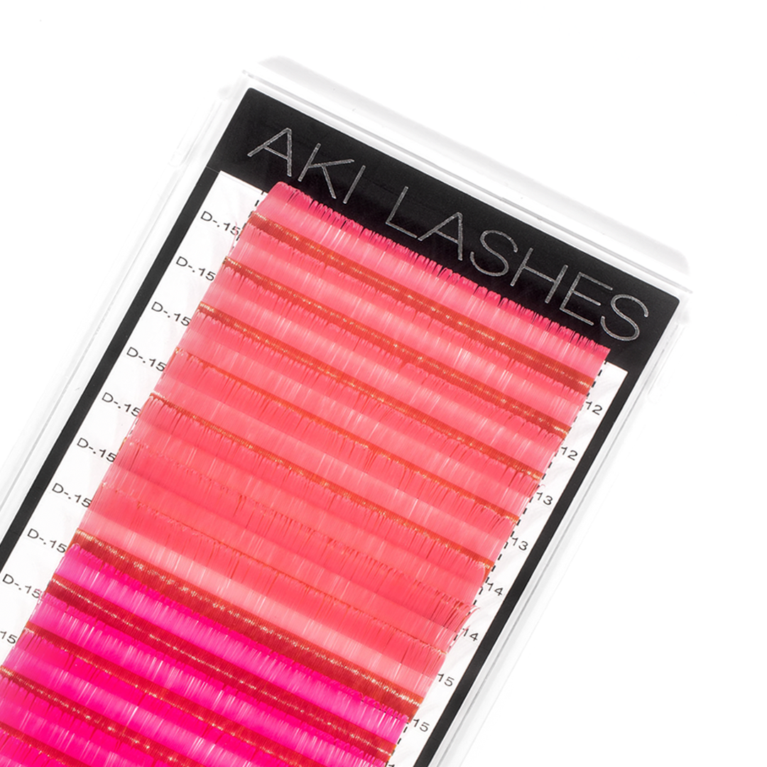 Pink and Hot Pink Colored Lashes - Classic 0.15 Diameter Mixed - Aki Lashes