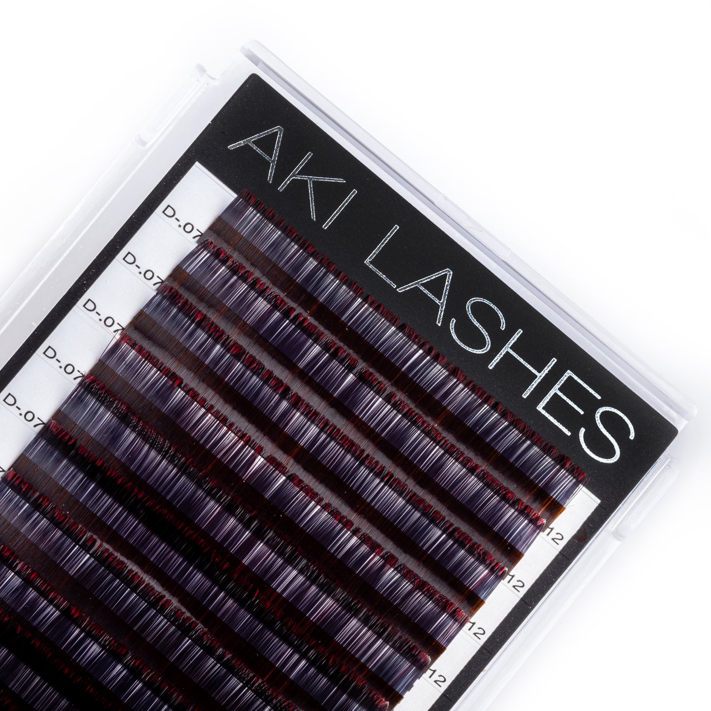 Two Toned Red Colored Lashes - Volume 0.07 Diameter Mixed - Aki Lashes