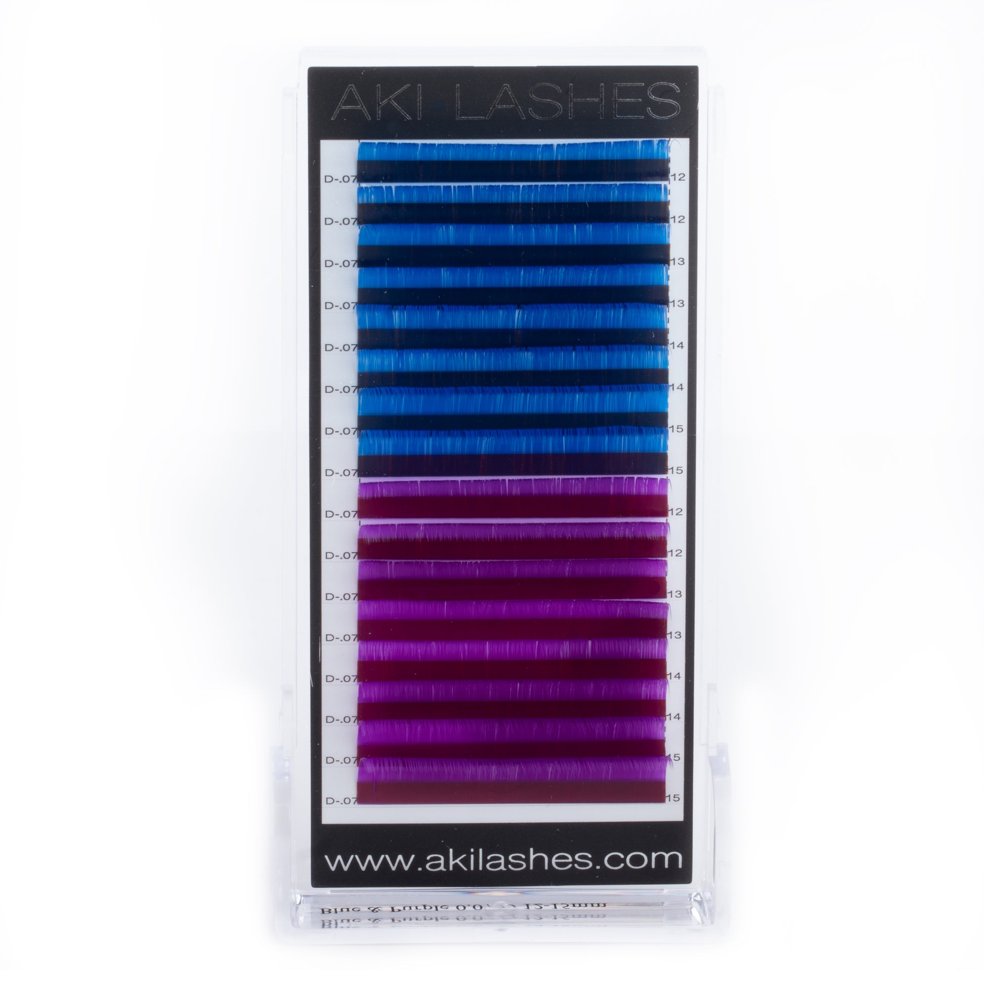 Blue and Purple Colored Lashes - Volume 0.07 Diameter Mixed - Aki Lashes