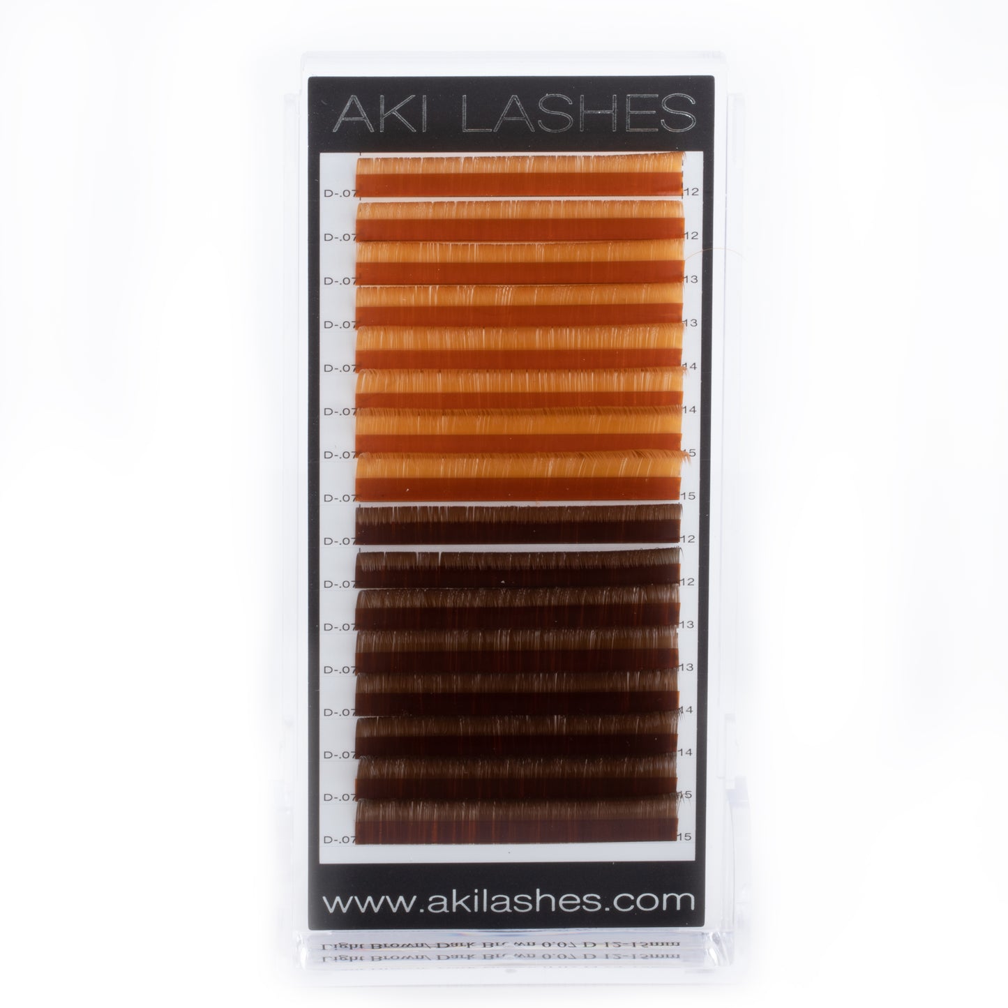 Light and Dark Brown Colored Lashes - Volume 0.07 Diameter Mixed - Aki Lashes
