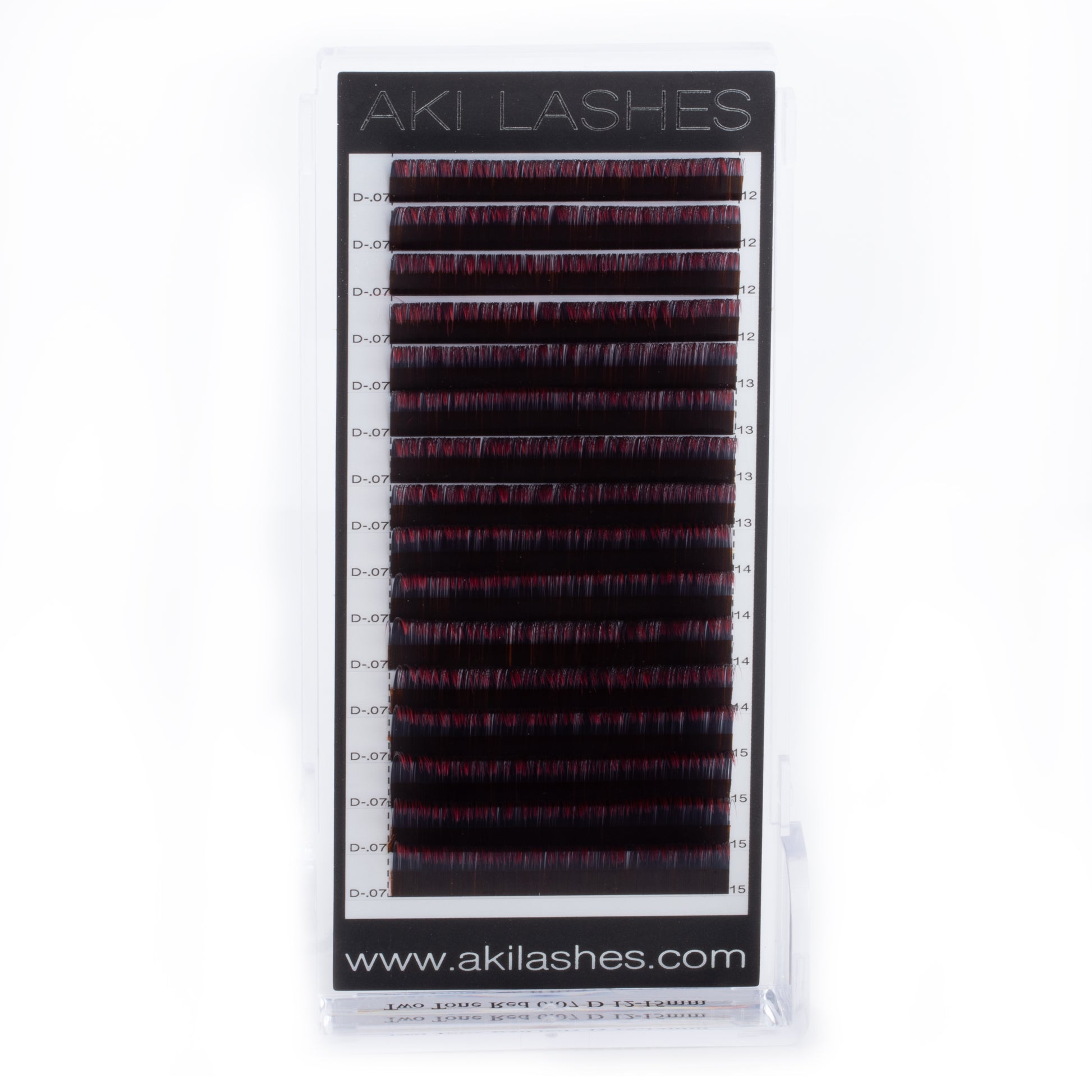 Red Toned Colored Lashes - Classic 0.15 Diameter Mixed - Aki Lashes