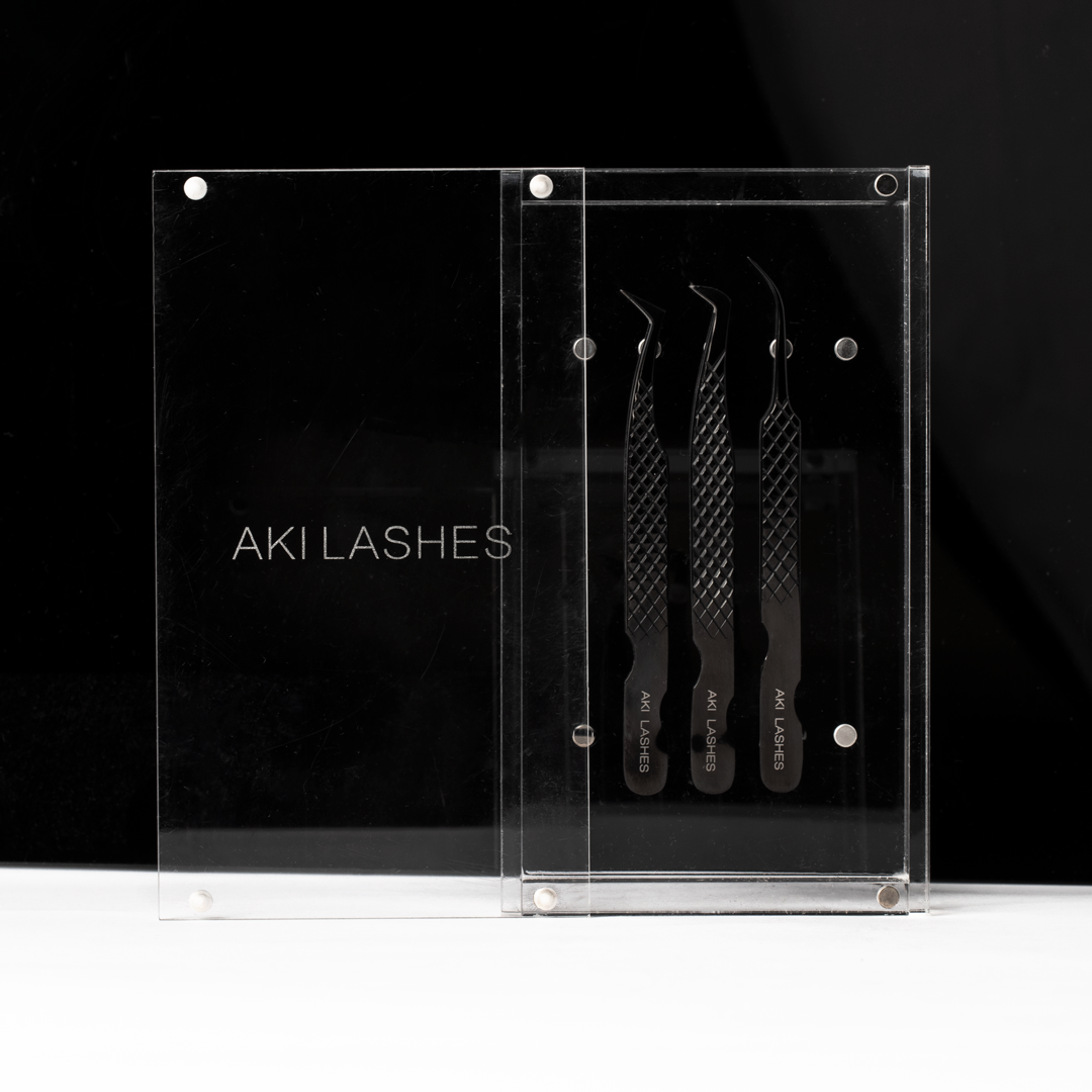 Pro Grip Tweezer Set - Set of 3 Fiber Tip Tweezers w/ Magnetic Case