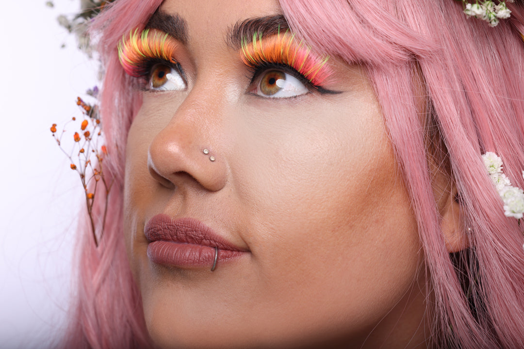 Neon Orange and Pink Volume Lashes