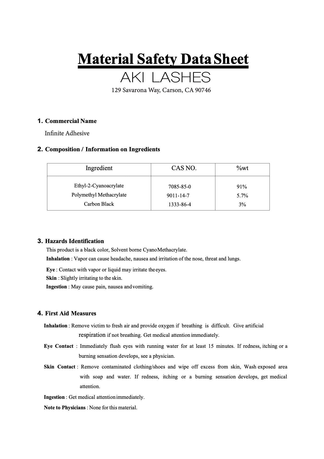 Infinite Adhesive 10ml - Aki Lashes