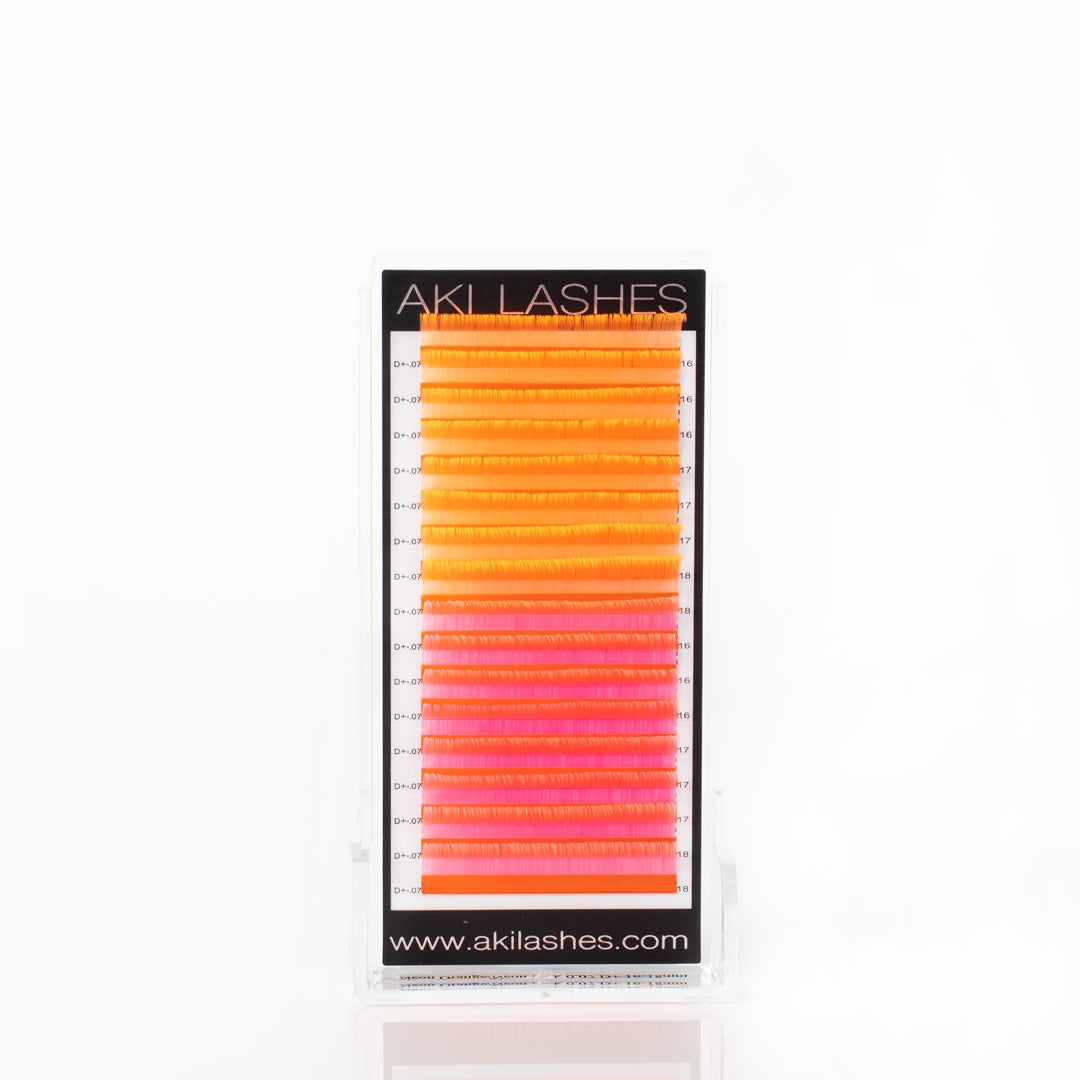 Neon Orange and Pink Volume Lashes