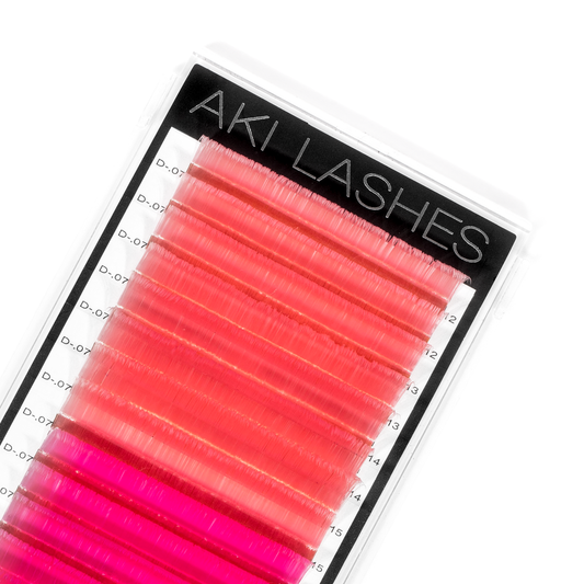 Pink and Hot Pink Colored Lashes - Volume 0.07 Smart Russian - Aki Lashes